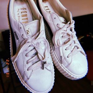 White PUMA FENTY by RIHANNA Creeper style shoes